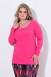 Camiseta acanalada, Slim Fit, escote ancho con encaje