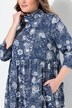 Robe maxi en jersey, col montant et manches 3/4, poches