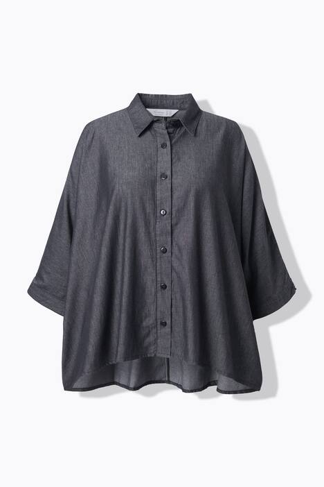 Bluse, oversized, 3/4-lange flagermusærmer