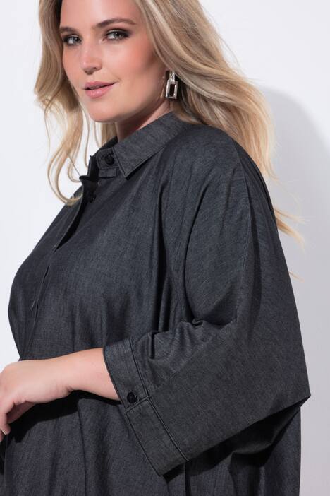 Bluse, oversized, 3/4-lange flagermusærmer