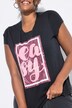 Camiseta, forma clásica, texto Paisley