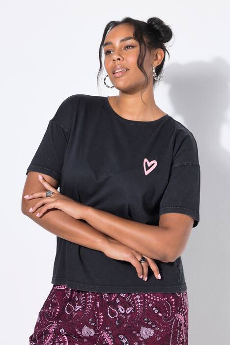 T-Shirt, oversized, Heart, Vintage Look