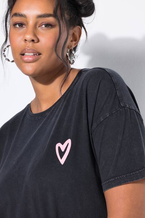T-Shirt, oversized, Heart, Vintage Look