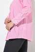Chemisier à rayures, matière stretch, col chemise et manches longues