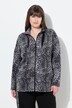 Loungewear fleecejas, luipaardmotief, opstaande kraag