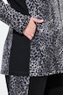 Loungewear fleecejas, luipaardmotief, opstaande kraag
