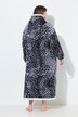Fleece Leopard Print Loungewear Poncho