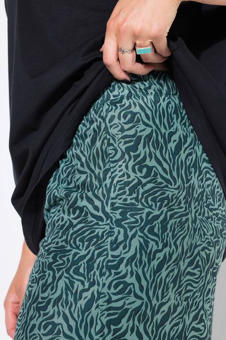 Mesh broek, wijde pijpen, hoge taille, mesh met zebra