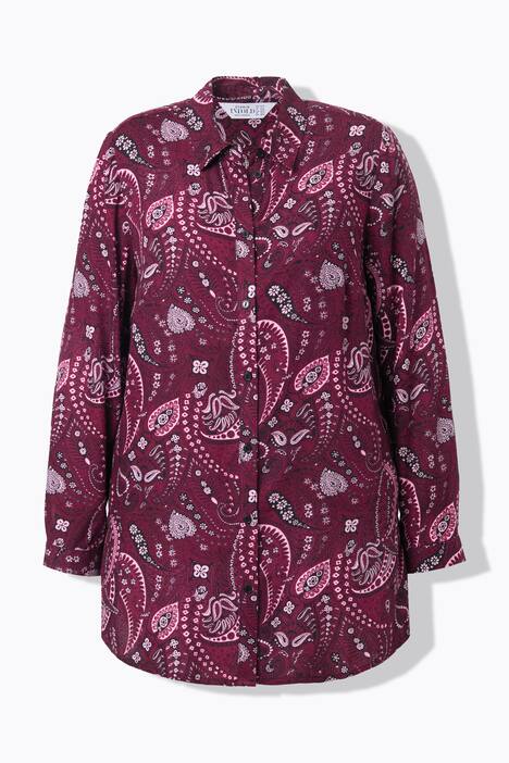 Blusa camisera, corte Boxy, estampado completo