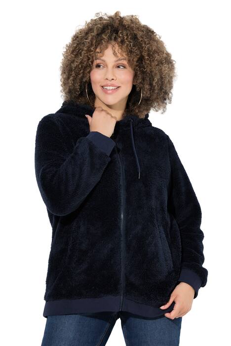 Teddy bunda, kapuce, dlouhé rukávy, měkký teddy plyš