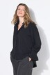 Blusa camisera, oversize, crespón, puños plisados