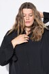 Blusa camisera, oversize, crespón, puños plisados
