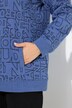 Felpa con stampa, collo alto di teddy e maniche lunghe