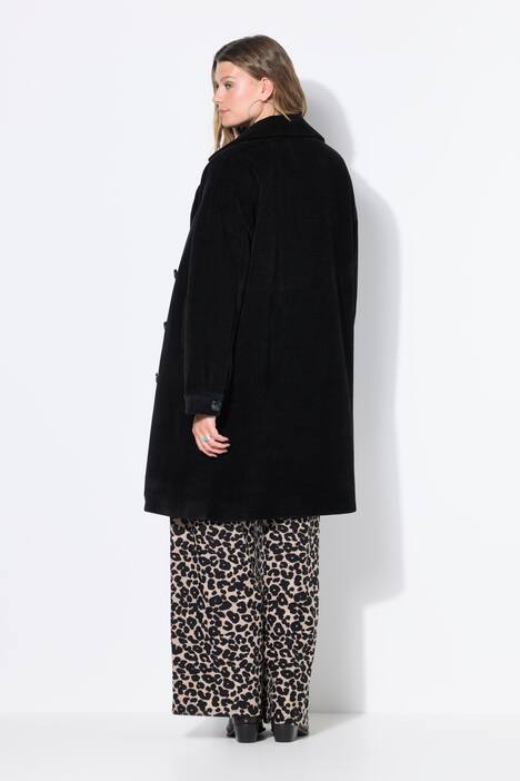 Abrigo, oversize, cruzado, cuello con solapa