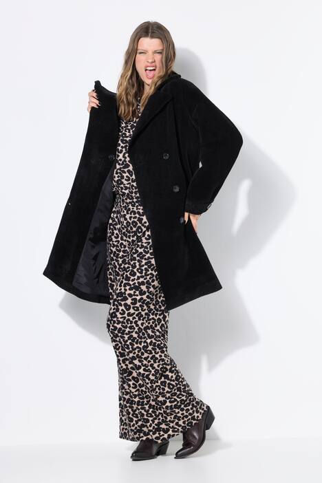 Abrigo, oversize, cruzado, cuello con solapa