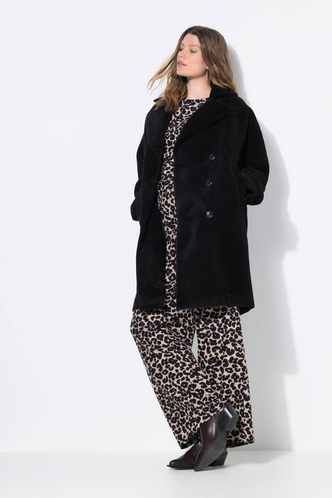 Abrigo, oversize, cruzado, cuello con solapa