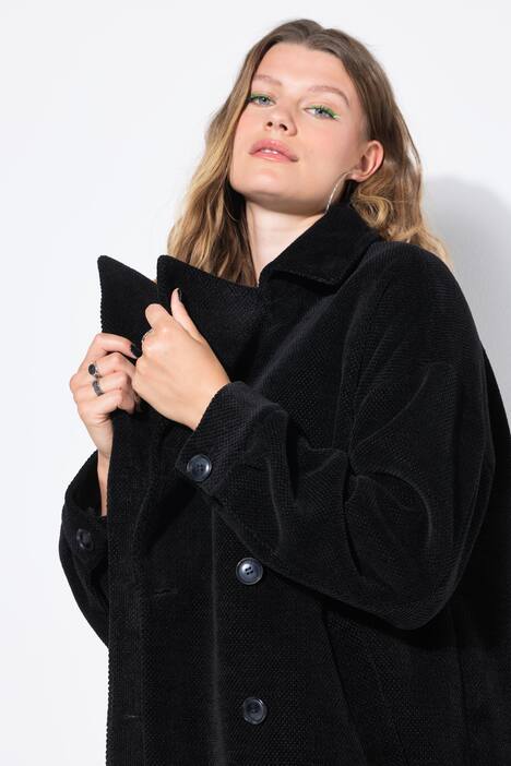 Abrigo, oversize, cruzado, cuello con solapa