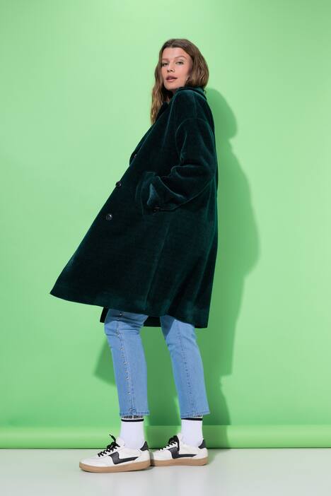 Abrigo, oversize, cruzado, cuello con solapa