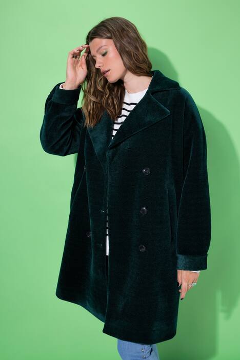 Abrigo, oversize, cruzado, cuello con solapa