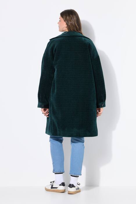 Abrigo, oversize, cruzado, cuello con solapa