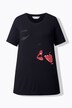 Camiseta, forma en A, motivo de mujer, piedras brillantes