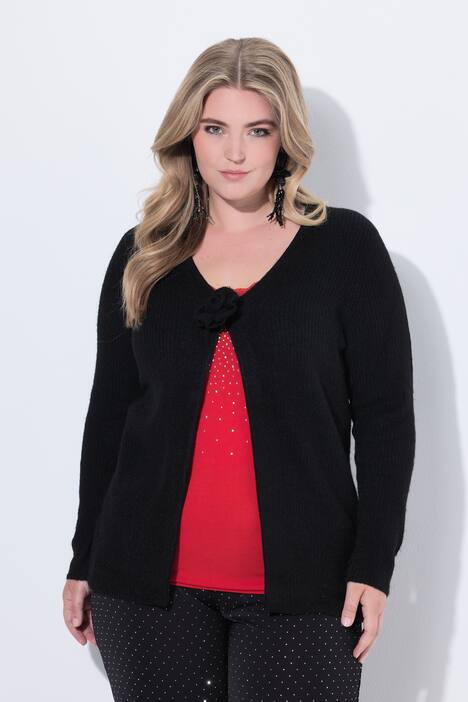 Chaqueta de punto, Straight Fit, rosa en 3D como cierre