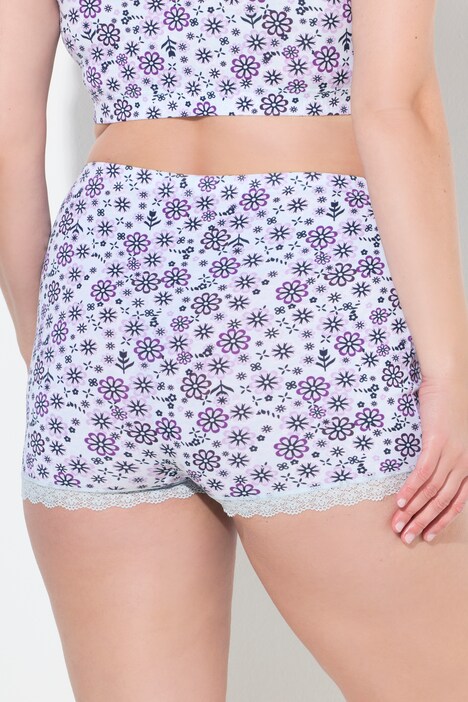 Pantys, 3er-Pack, Muster/einfarbig, Spitzenkante