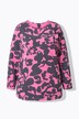 Abstract Print Long Sleeve Keyhole Tee