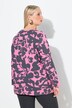Abstract Print Long Sleeve Keyhole Tee