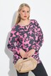 Abstract Print Long Sleeve Keyhole Tee