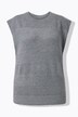 Gilet smanicato con lavorazione a righe, glitter e scollo rotondo