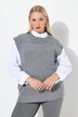 Gilet smanicato con lavorazione a righe, glitter e scollo rotondo