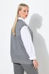 Gilet smanicato con lavorazione a righe, glitter e scollo rotondo