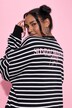 Sweatshirt, oversized, strepen, statement