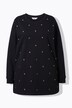 Sweat-shirt à manches longues, petites têtes de mort effet métallisé