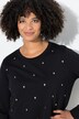 Sweat-shirt à manches longues, petites têtes de mort effet métallisé