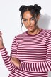T-shirt, slim fit, stribet jersey, langærmet