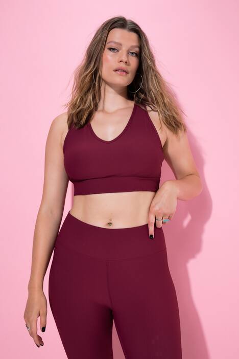 Soutien-gorge en jersey côtelé avec bretelles croisées dans le dos