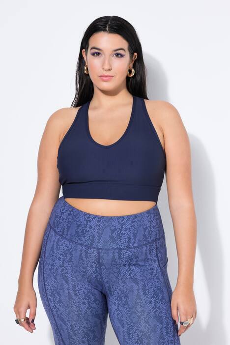 Geribbelde bh, ribjersey, gekruiste rugbandjes