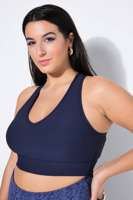 Geribbelde bh, ribjersey, gekruiste rugbandjes