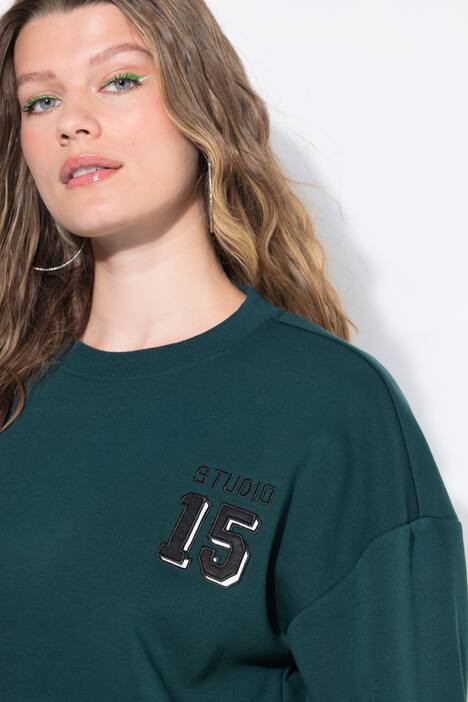 Sweat midi-jurk, oversized, satijnen getal op de rug