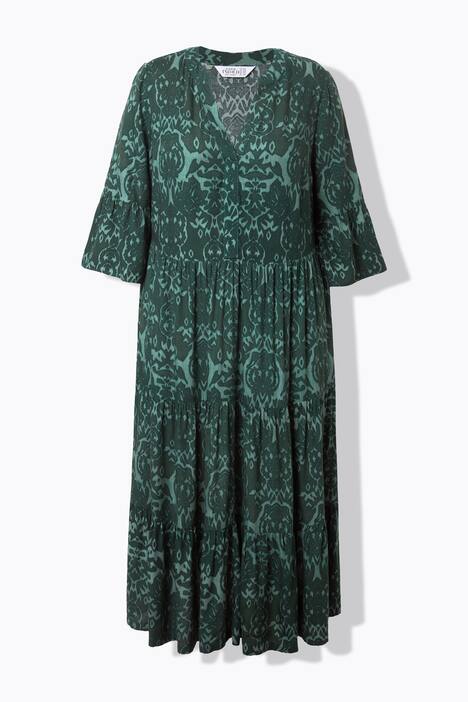 Maxi-jurk, A-lijn, all-over print, volants