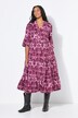 Maxi-jurk, A-lijn, all-over print, volants