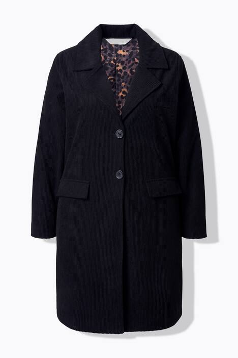 Blazer long en velours, doublure imprimé léopard
