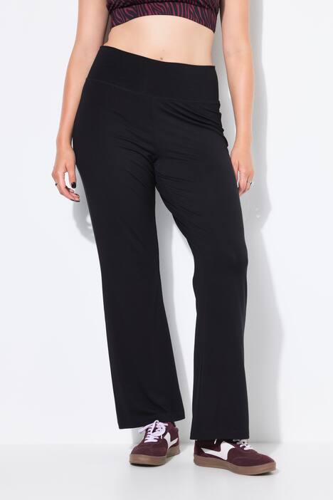 Uitlopende legging, flared pijp, elastische tailleband