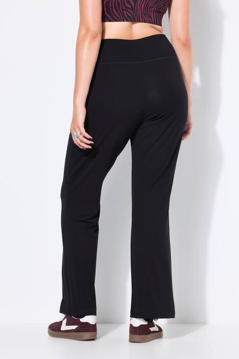 Uitlopende legging, flared pijp, elastische tailleband