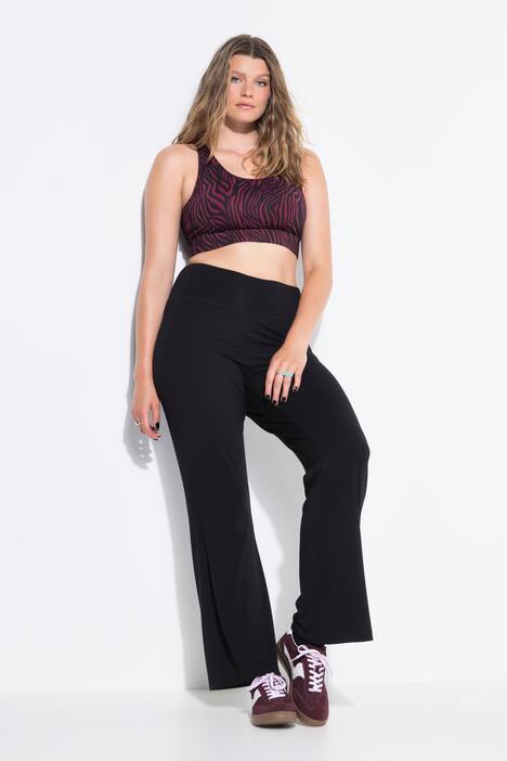 Uitlopende legging, flared pijp, elastische tailleband