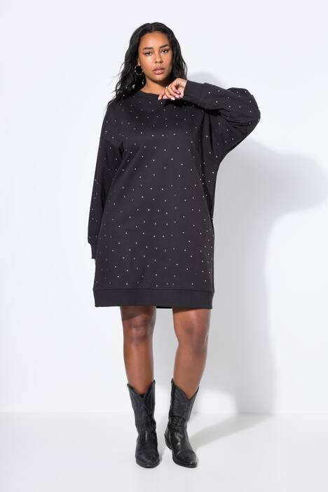 Vestido sport, oversize, abalorios