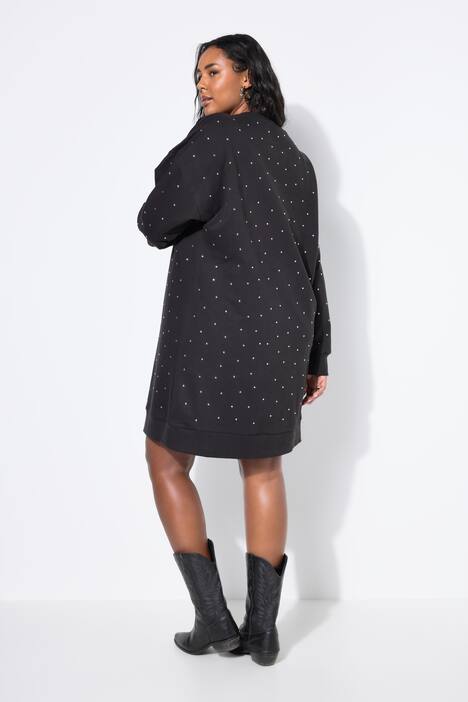 Vestido sport, oversize, abalorios