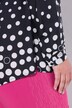 Blusa dalla vestibilità normale con gradiente di puntini e maniche lunghe